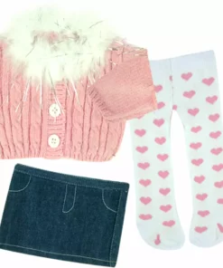 TeamsonUS Sophia's 3 Piece Feather Trim Sweater Outfit Set For 18'' Dolls, Pink 7 TeamsonUS Sophia's 3 Piece Feather Trim Sweater Outfit Set For 18'' Dolls, Pink