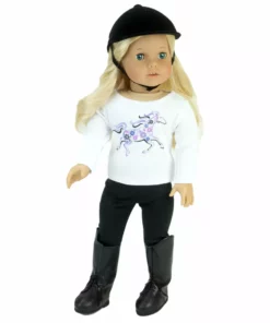 TeamsonUS Sophia's 4 Piece Horseback Riding Outfit With Riding Boots Set For 18'' Dolls, Black Kids