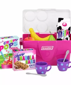 TeamsonUS Sophia's Cooler, Mugs And Grocery Food Set For 18'' Dolls, Hot Pink Kids