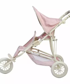 TeamsonUS Kids Olivia's Little World Polka Dots Princess Double Jogging Stroller For Dolls, Pink