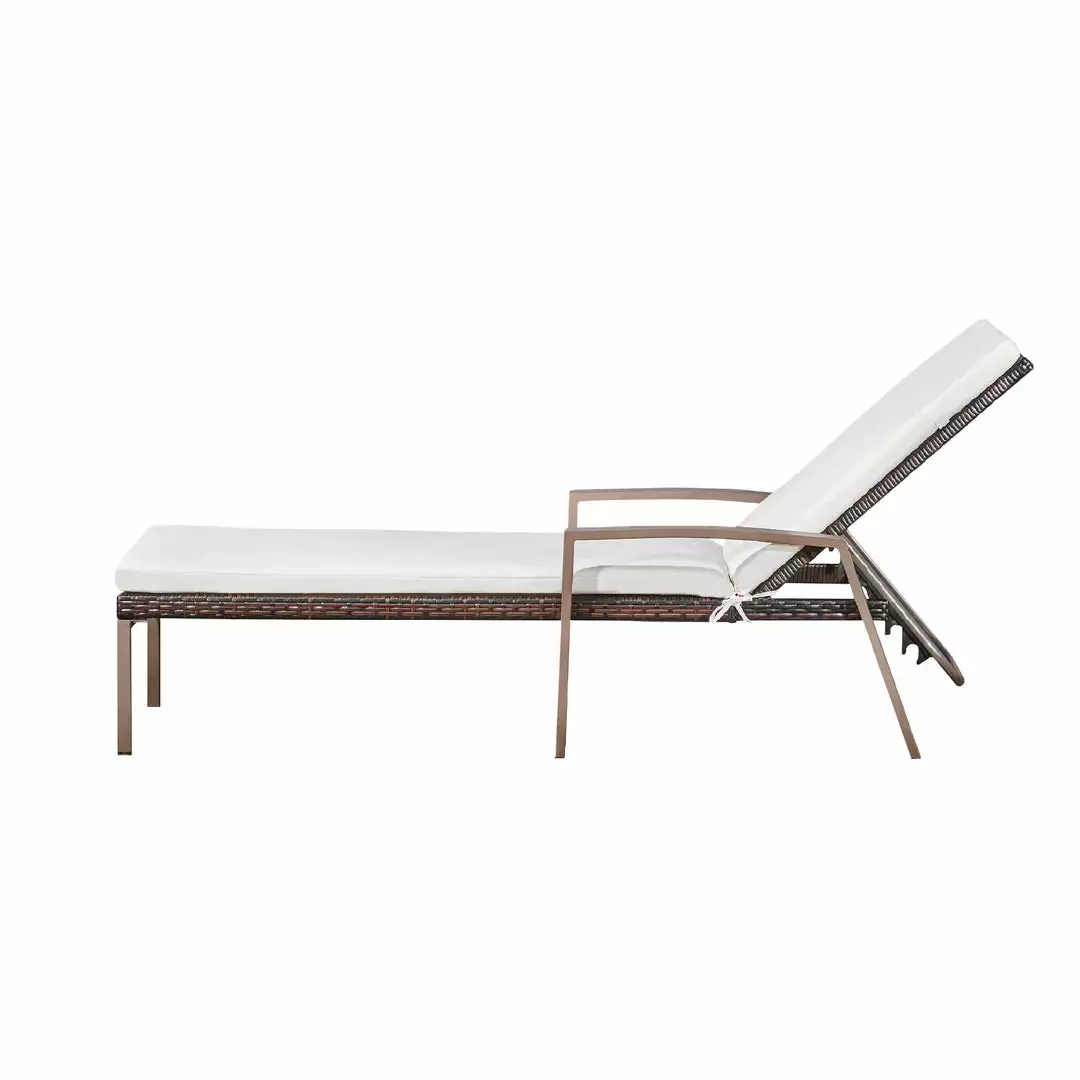 TeamsonUS New Teamson Home 2 Outdoor Wicker Patio Cushioned Chaise Lounge Chairs, Brown/Cream 7 TeamsonUS New Teamson Home 2 Outdoor Wicker Patio Cushioned Chaise Lounge Chairs, Brown/Cream