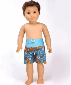 TeamsonUS Sophia's Surf Shirt And Floral Swim Trunks Set For 18