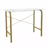 TeamsonUS Teamson Home 40" Home Office Computer Desk With Metal Base, Faux Marble/Brass