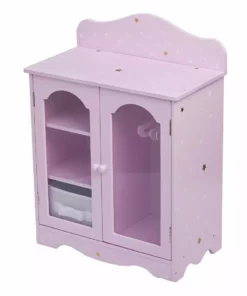 TeamsonUS Olivia's Little World Twinkle Stars Princess Fancy Closet With Hangers For 18" Dolls, Pink