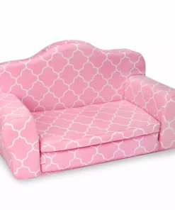 TeamsonUS Sophia's 2-in-1 Plush Pull-Out Sofa Bed For Two 18'' Dolls, Pink Kids