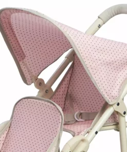 TeamsonUS Kids Olivia's Little World Polka Dots Princess Double Jogging Stroller For Dolls, Pink