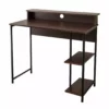 TeamsonUS Teamson Home 35" Wooden Home Office Computer Desk With Metal Base And Storage, Natural/Black