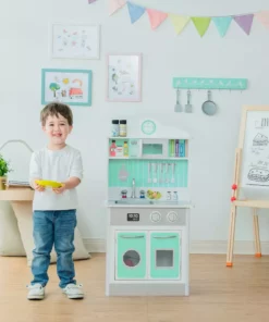 TeamsonUS Teamson Kids - Little Chef Madrid Classic Play Kitchen - Mint / Grey