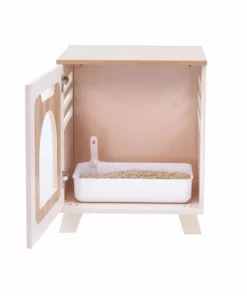 TeamsonUS Teamson Pets Daisy Elevated Vented Wooden Cat Litter Box Enclosure Side Table, Tan 20 TeamsonUS Teamson Pets Daisy Elevated Vented Wooden Cat Litter Box Enclosure Side Table, Tan