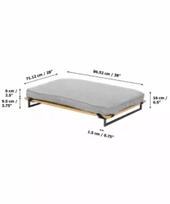 TeamsonUS Teamson Pets Hassan Large Elevated Dog Bed With Frame And Cushion, Gray 15 TeamsonUS Teamson Pets Hassan Large Elevated Dog Bed With Frame And Cushion, Gray