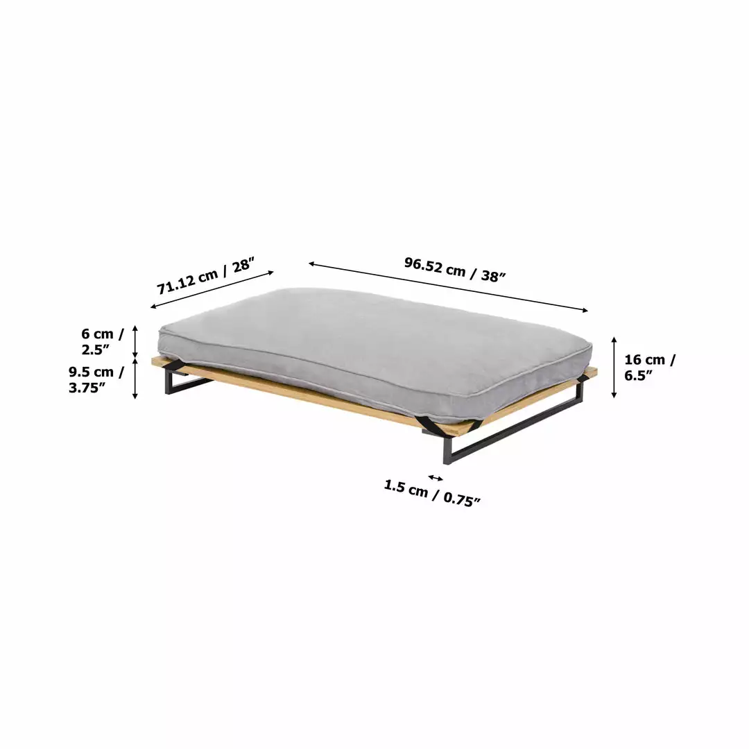 TeamsonUS Teamson Pets Hassan Large Elevated Dog Bed With Frame And Cushion, Gray 6 TeamsonUS Teamson Pets Hassan Large Elevated Dog Bed With Frame And Cushion, Gray