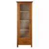 TeamsonUS Teamson Home Avery Wooden Linen Tower Cabinet With Storage, Oiled Oak