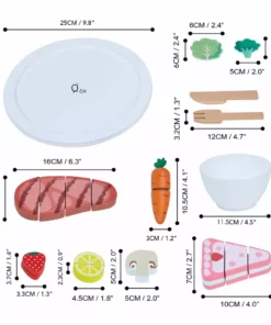 TeamsonUS Teamson Kids Little Chef Frankfurt 27 Piece Wooden Play Cooking Set With Recipe Tablet And Ingredients