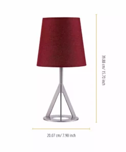 TeamsonUS Teamson Home Aria 15" Modern Table Lamp With Round Shade, Brass/Red 11 TeamsonUS Teamson Home Aria 15