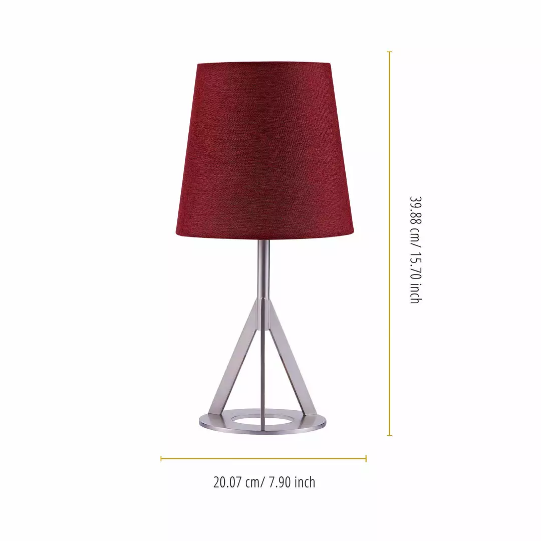 TeamsonUS Teamson Home Aria 15" Modern Table Lamp With Round Shade, Brass/Red 6 TeamsonUS Teamson Home Aria 15" Modern Table Lamp With Round Shade, Brass/Red