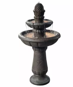 TeamsonUS Teamson Home Deluxe Pineapple 2-Tier Waterfall Fountain