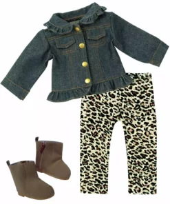 TeamsonUS Kids Sophia's Jean Jacket, Leggings, And Boots Set For 18
