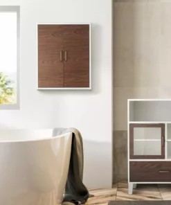 TeamsonUS Teamson Home Tyler Modern Wooden Removable Cabinet, Walnut/White