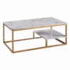 TeamsonUS Teamson Home Marmo Modern Marble-Look Coffee Table With Shelf, Marble/Brass