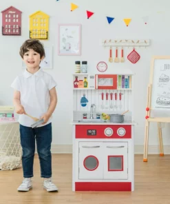 TeamsonUS Teamson Kids - Little Chef Madrid Classic Play Kitchen - Red / White