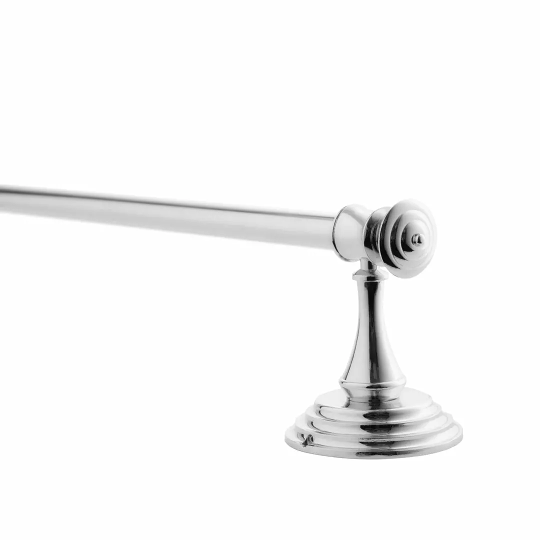 TeamsonUS Teamson Home Chrome Towel Bar With Round Wall Mounts 4 TeamsonUS Teamson Home Chrome Towel Bar With Round Wall Mounts