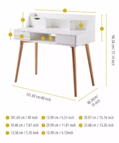 TeamsonUS Teamson Home Creativo Wooden Writing Desk With Storage, White/Natural 11 TeamsonUS Teamson Home Creativo Wooden Writing Desk With Storage, White/Natural