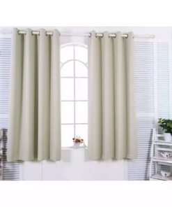 TeamsonUS Teamson Home 96" Tripoli Premium Solid Insulated Thermal Blackout Window Curtain Panels With Grommets, Oyster