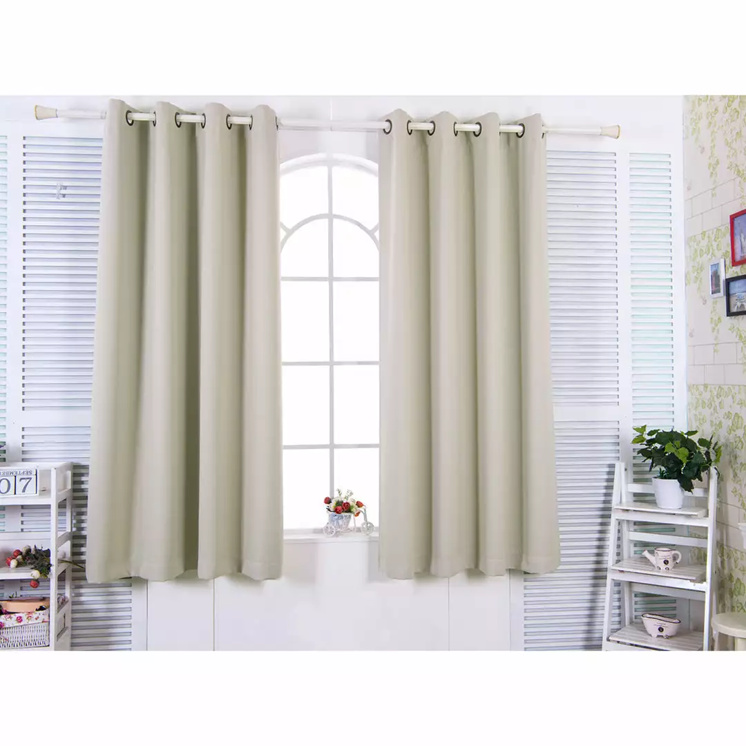 TeamsonUS Teamson Home 84" Tripoli Premium Solid Insulated Thermal Blackout Window Curtain Panels With Grommets, Oyster 4 TeamsonUS Teamson Home 84" Tripoli Premium Solid Insulated Thermal Blackout Window Curtain Panels With Grommets, Oyster