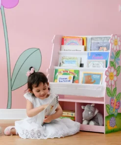 TeamsonUS Fantasy Fields Magic Garden Kids Wooden Display Bookshelf With Storage, Multicolor