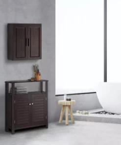 TeamsonUS Teamson Home Catalina Removable Wooden Wall Cabinet With 2 Doors, Espresso