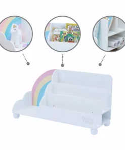 TeamsonUS Fantasy Fields Rainbow Wooden Display Bookcase, White
