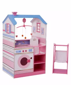 TeamsonUS Olivia's Little World Baby Doll Changing Station Dollhouse With Storage, Pink Kids
