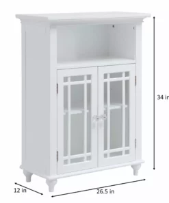 TeamsonUS Teamson Home Craftsman Style Double Door Storage Floor Cabinet