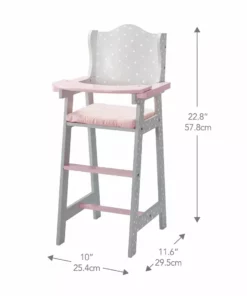 TeamsonUS Olivia's Little World Polka Dots Princess Kids Baby Doll High Chair, Gray 8 TeamsonUS Olivia's Little World Polka Dots Princess Kids Baby Doll High Chair, Gray