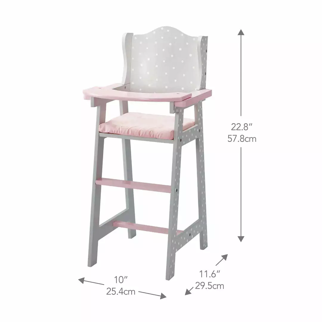 TeamsonUS Olivia's Little World Polka Dots Princess Kids Baby Doll High Chair, Gray 5 TeamsonUS Olivia's Little World Polka Dots Princess Kids Baby Doll High Chair, Gray