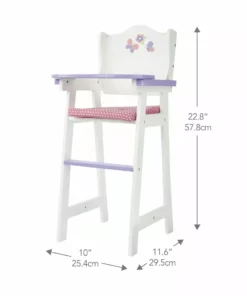 TeamsonUS Olivia's Little World Little Princess Kids Baby Doll High Chair, Purple