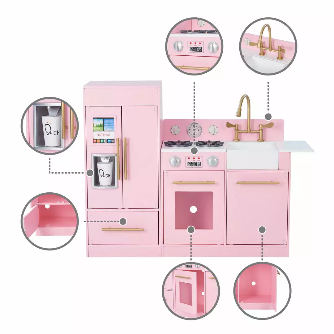 TeamsonUS Teamson Kids - Little Chef Chelsea Modern Play Kitchen - Pink / Gold 7 TeamsonUS Teamson Kids - Little Chef Chelsea Modern Play Kitchen - Pink / Gold