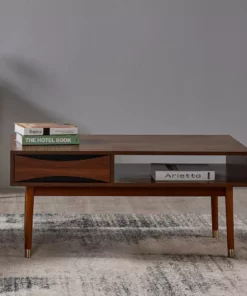 TeamsonUS Teamson Home Dawson Modern Wooden Coffee Table With Storage, Walnut 10 TeamsonUS Teamson Home Dawson Modern Wooden Coffee Table With Storage, Walnut