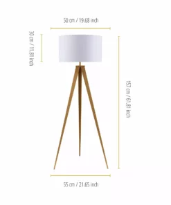 TeamsonUS Teamson Home Romanza 60" Postmodern Tripod Floor Lamp With Drum Shade, Natural/White 10 TeamsonUS Teamson Home Romanza 60