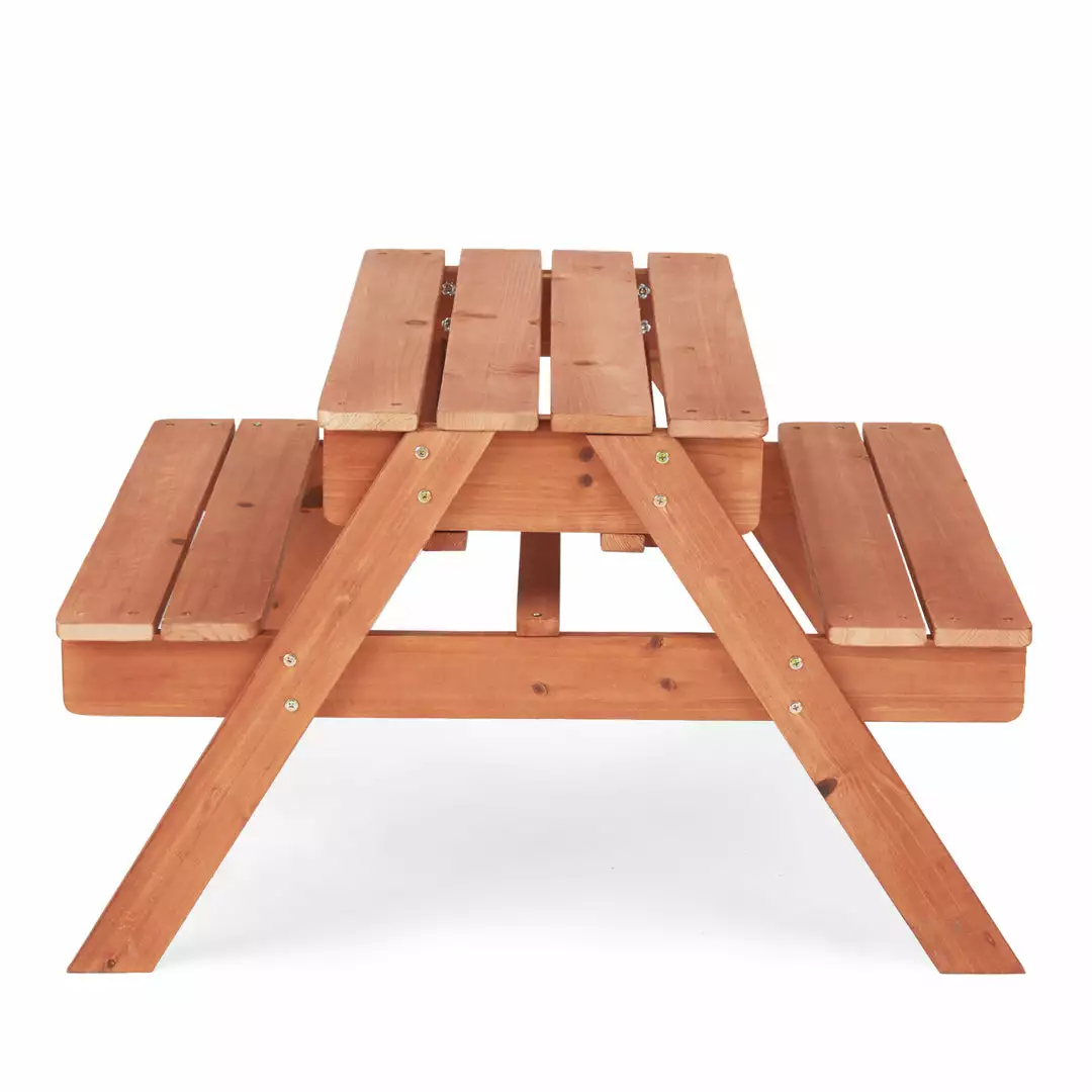 TeamsonUS Teamson Kids Outdoor Wooden Picnic Table With 2 Sensory Bins For Sand/Water Play Plus Accessories, Warm Cherry 14 TeamsonUS Teamson Kids Outdoor Wooden Picnic Table With 2 Sensory Bins For Sand/Water Play Plus Accessories, Warm Cherry