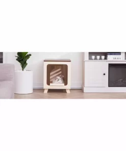 TeamsonUS Teamson Pets Daisy Elevated Vented Wooden Cat Litter Box Enclosure Side Table New 23 TeamsonUS Teamson Pets Daisy Elevated Vented Wooden Cat Litter Box Enclosure Side Table New