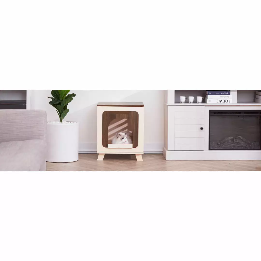 TeamsonUS Teamson Pets Daisy Elevated Vented Wooden Cat Litter Box Enclosure Side Table New 13 TeamsonUS Teamson Pets Daisy Elevated Vented Wooden Cat Litter Box Enclosure Side Table New