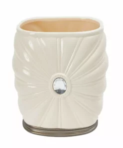 TeamsonUS Home Jemma White Ivory Waste Basket