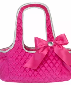 TeamsonUS Sophia's Quilted Tote Bag Doll Carrier With Pockets, Hot Pink Kids