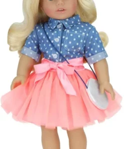 TeamsonUS Sophia's Silver Sequin Sneaker Shoes With Laces For 18" Dolls Kids