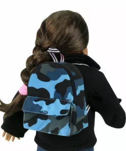 TeamsonUS Sophia's Camouflage Nylon Backpack For 18" Dolls, Blue Kids