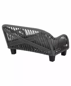 TeamsonUS Teamson Pets Lachesis Outdoor Woven Rope Cat Or Small Dog Daybed With Cushion, Gray New