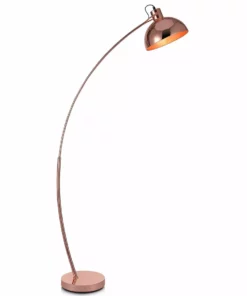TeamsonUS Teamson Home Arco Floor Lamp With Bell Shade, Rose Gold