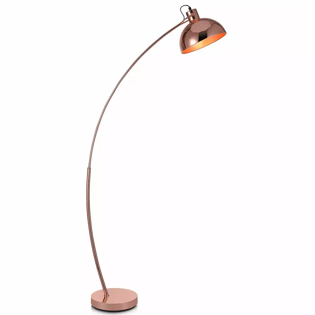 TeamsonUS Teamson Home Arco Floor Lamp With Bell Shade, Rose Gold 3 TeamsonUS Teamson Home Arco Floor Lamp With Bell Shade, Rose Gold