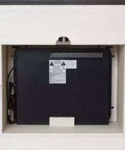 TeamsonUS Teamson Home Eliana 60" TV Console Stand With Electric Fireplace, Dark Oak/White 13 TeamsonUS Teamson Home Eliana 60